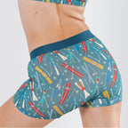 Shinesty The Ski In Ski Out retro ski women's boxers – funny ski novelty lounge underwear