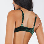 Shinesty The Extravagance dark green velvet Boob Hammock triangle bralette – luxe novelty