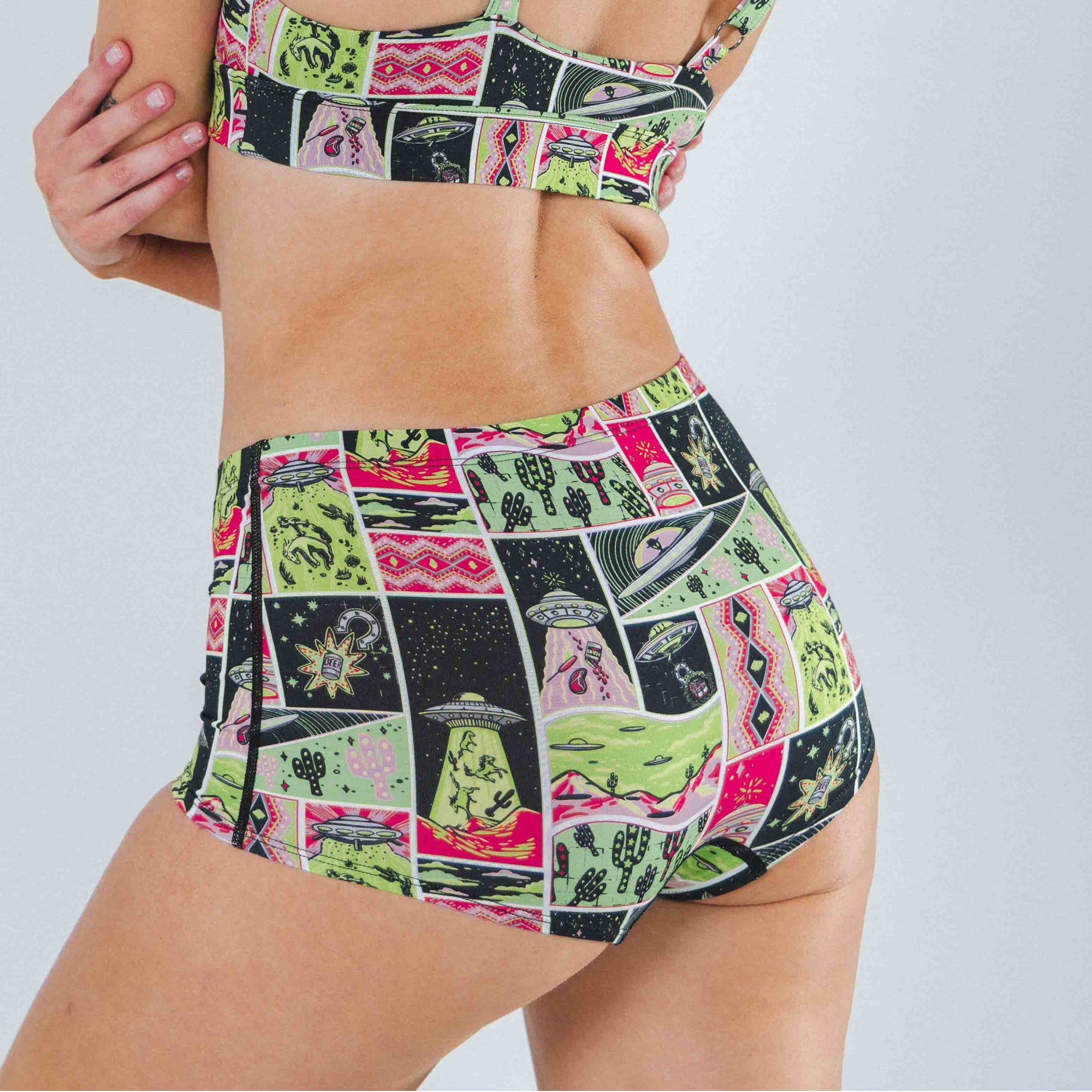 Shinesty The Area 51 retro alien modal boyshort underwear – funny retro alien novelty