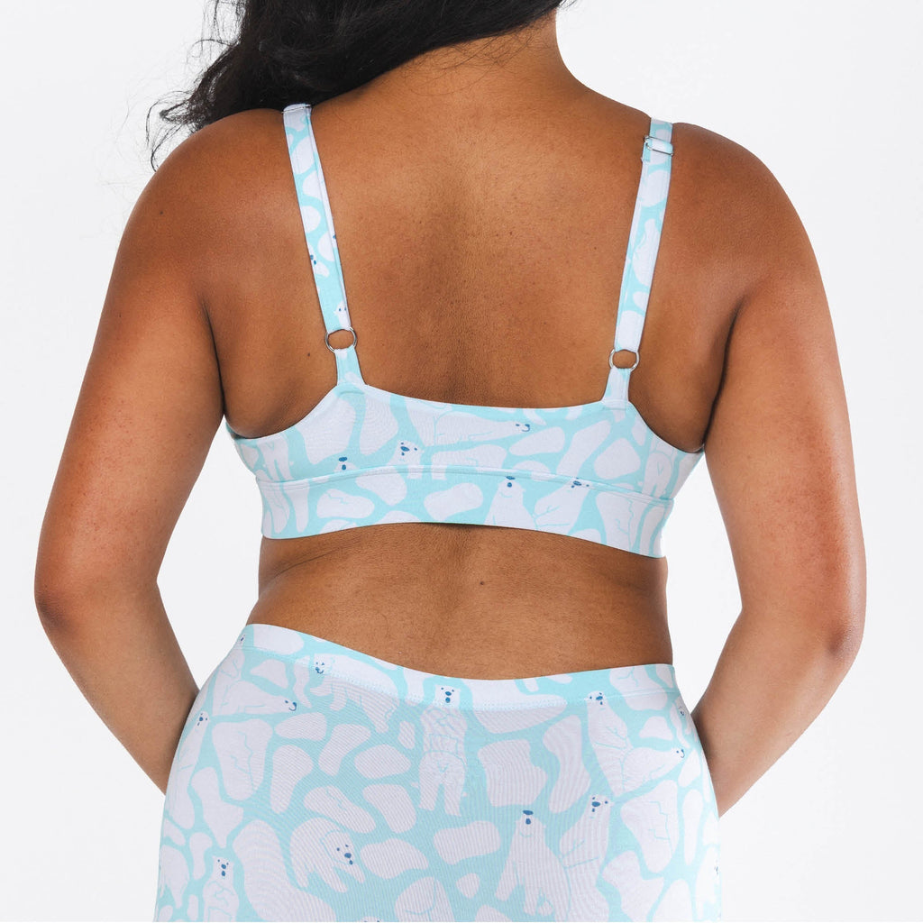 Shinesty The Polar Polka polar bear Boob Hammock plunge bralette – funny bear novelty