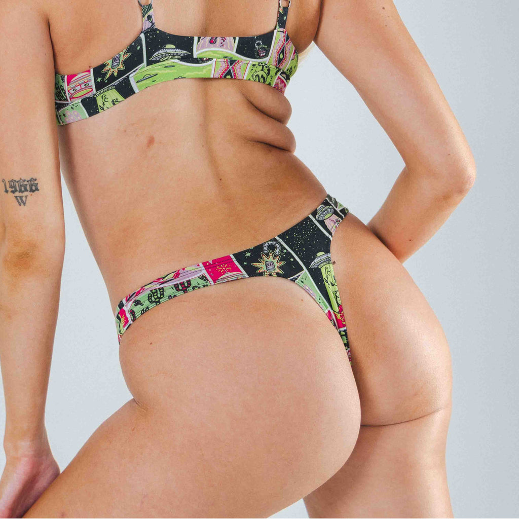 Shinesty The Area 51 retro alien MicroModal thong – funny retro alien novelty underwear