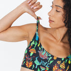 Shinesty The Super Shroom neon mushrooms Boob Hammock scoop bralette – neon novelty bralette