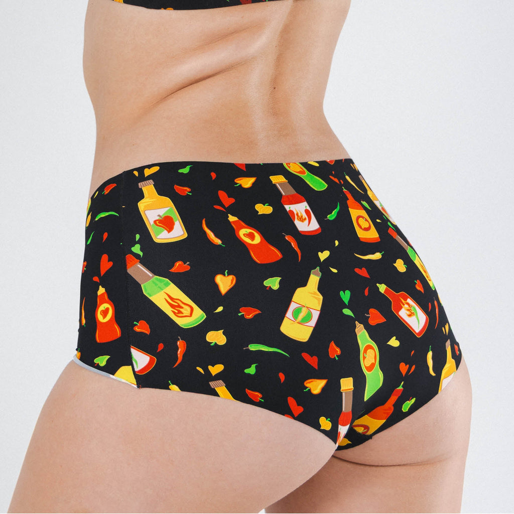 Shinesty The Gotcha Sriracha hot sauce seamless boyshort – funny food novelty