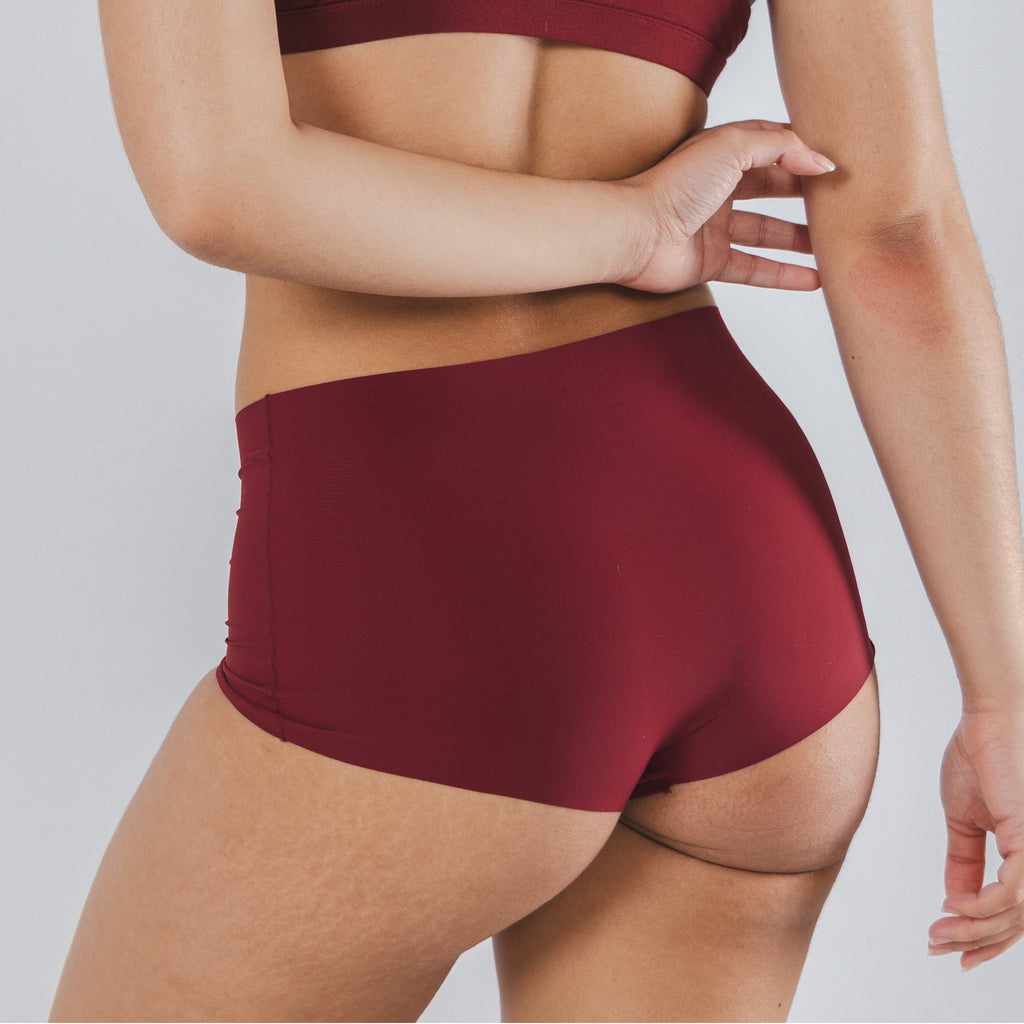 Shinesty The Sommelier burgundy seamless boyshort – elegant tonal novelty underwear