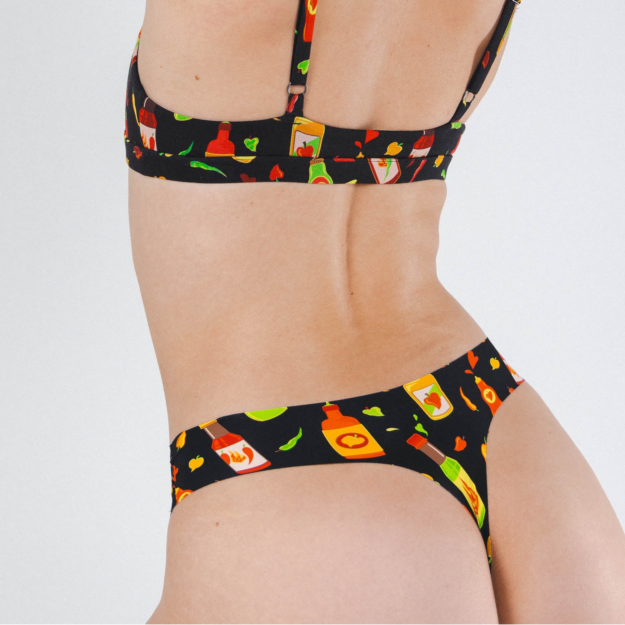 Shinesty The Gotcha Sriracha hot sauce seamless thong – funny food novelty underwear