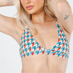 Shinesty The Swanky retro houndstooth Boob Hammock triangle bralette – bold patterned bralette