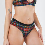 Shinesty The Cappuccino holiday tartan plaid cheeky underwear – festive novelty underwear