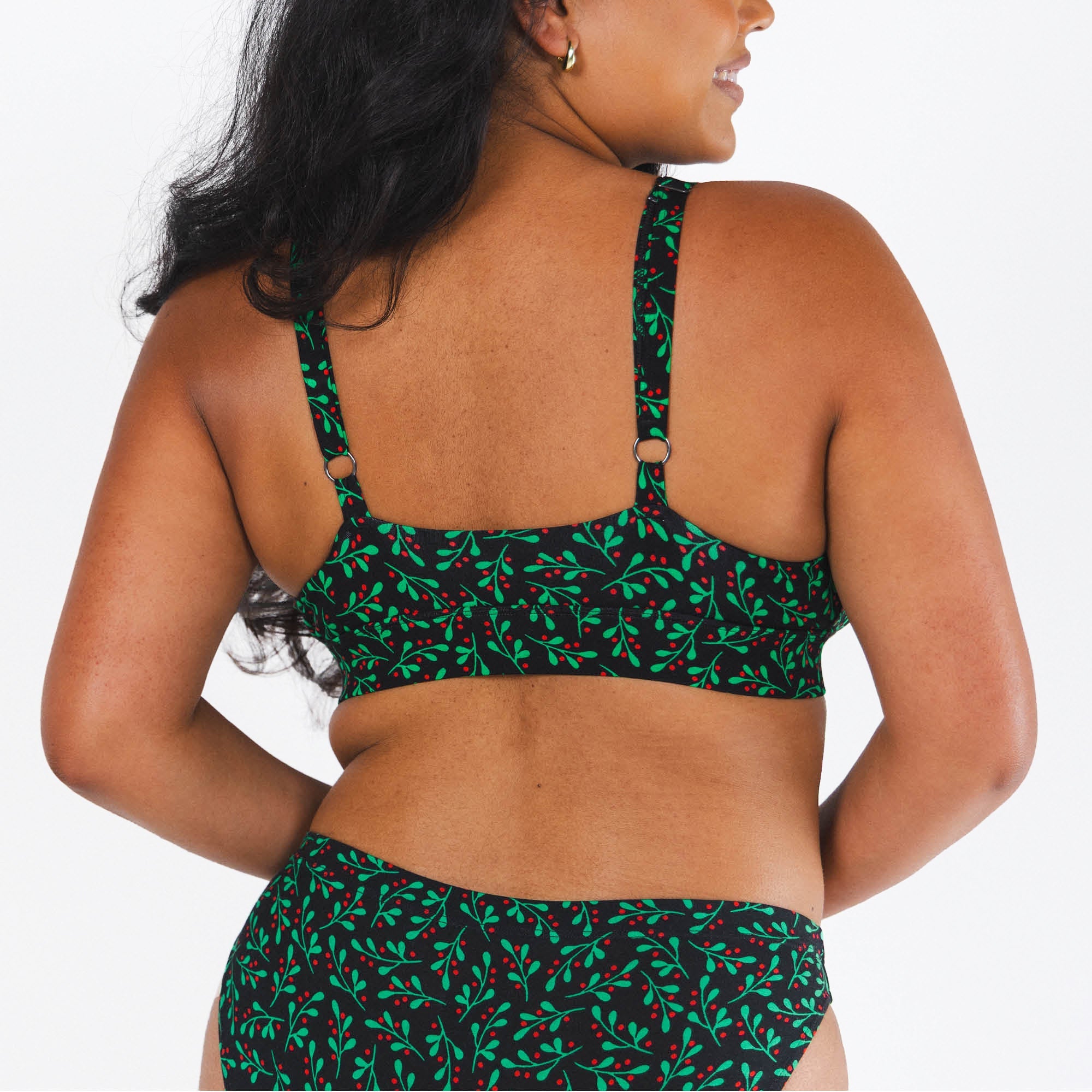 Shinesty The Kiss Me There mistletoe Boob Hammock plunge bralette – Christmas novelty bralette