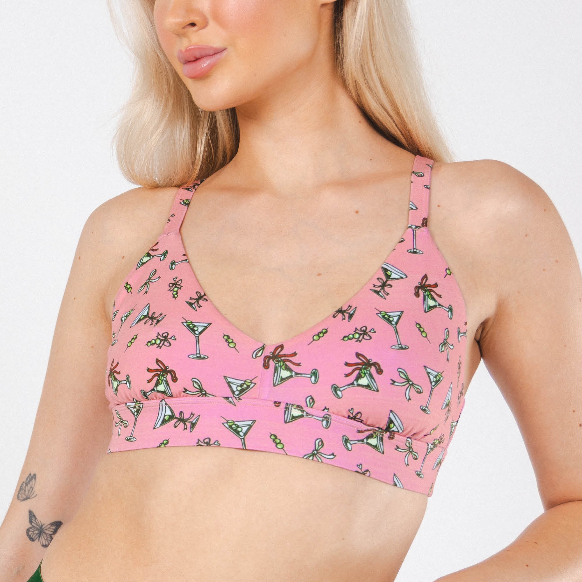 Shinesty The Teeny Tini martini Boob Hammock plunge bralette – funny cocktail novelty