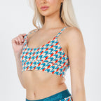 Shinesty The Swanky retro houndstooth Boob Hammock scoop bralette – bold patterned