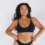 Shinesty The Threat Level Midnight solid black Boob Hammock plunge bralette – everyday bralette