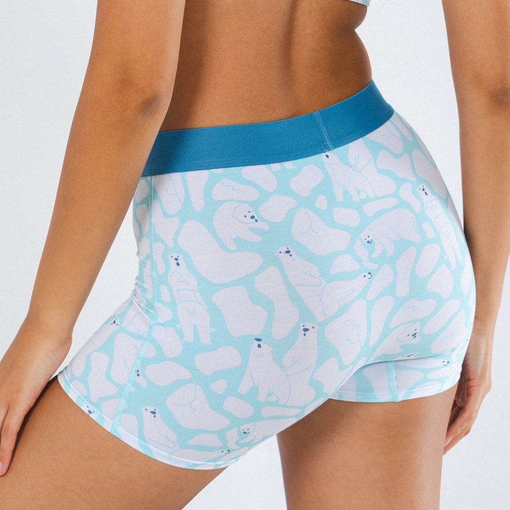Shinesty The Polar Polka polar bear women's boxers – funny bear novelty lounge underwear
