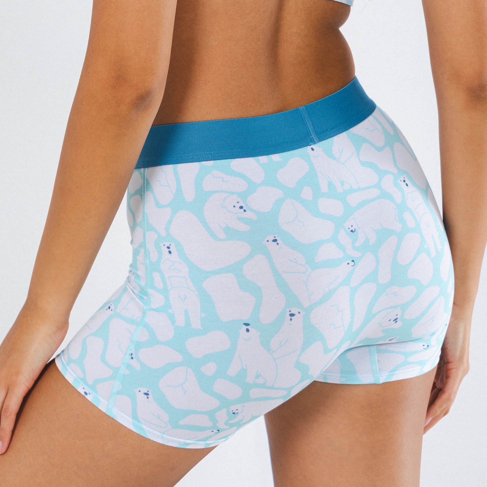 Shinesty The Polar Polka polar bear women's boxers – funny bear novelty lounge underwear
