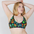 Shinesty The Super Shroom neon mushrooms Boob Hammock plunge bralette – neon novelty