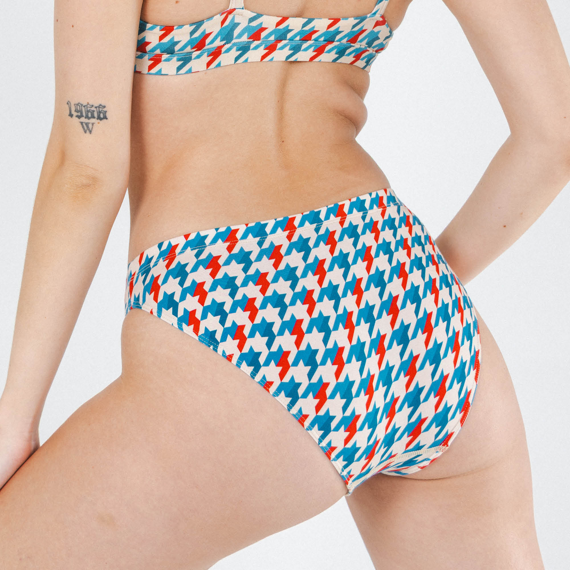 Shinesty The Swanky retro houndstooth modal bikini underwear – bold patterned novelty