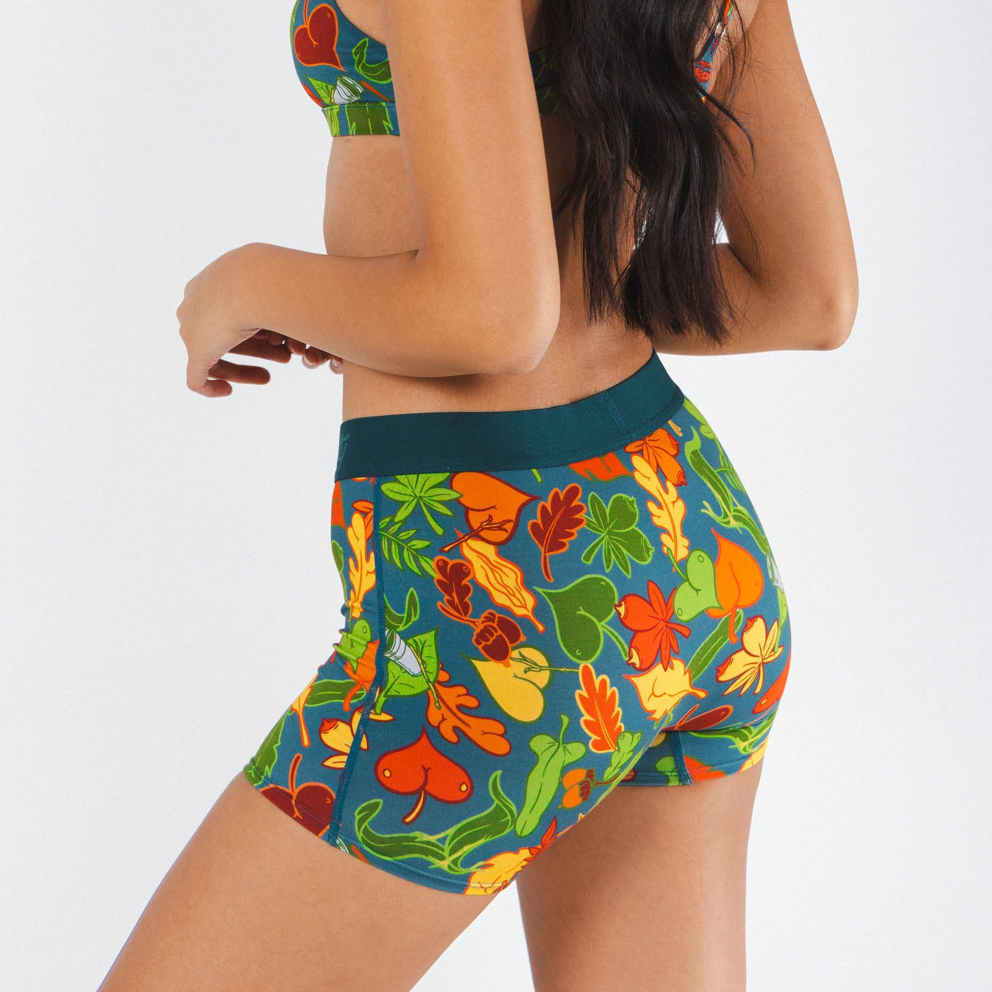 Shinesty The Leaf Peeps naughty leaves women's boxers – funny fall novelty underwear