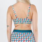 Shinesty The Swanky retro houndstooth Boob Hammock plunge bralette – bold patterned