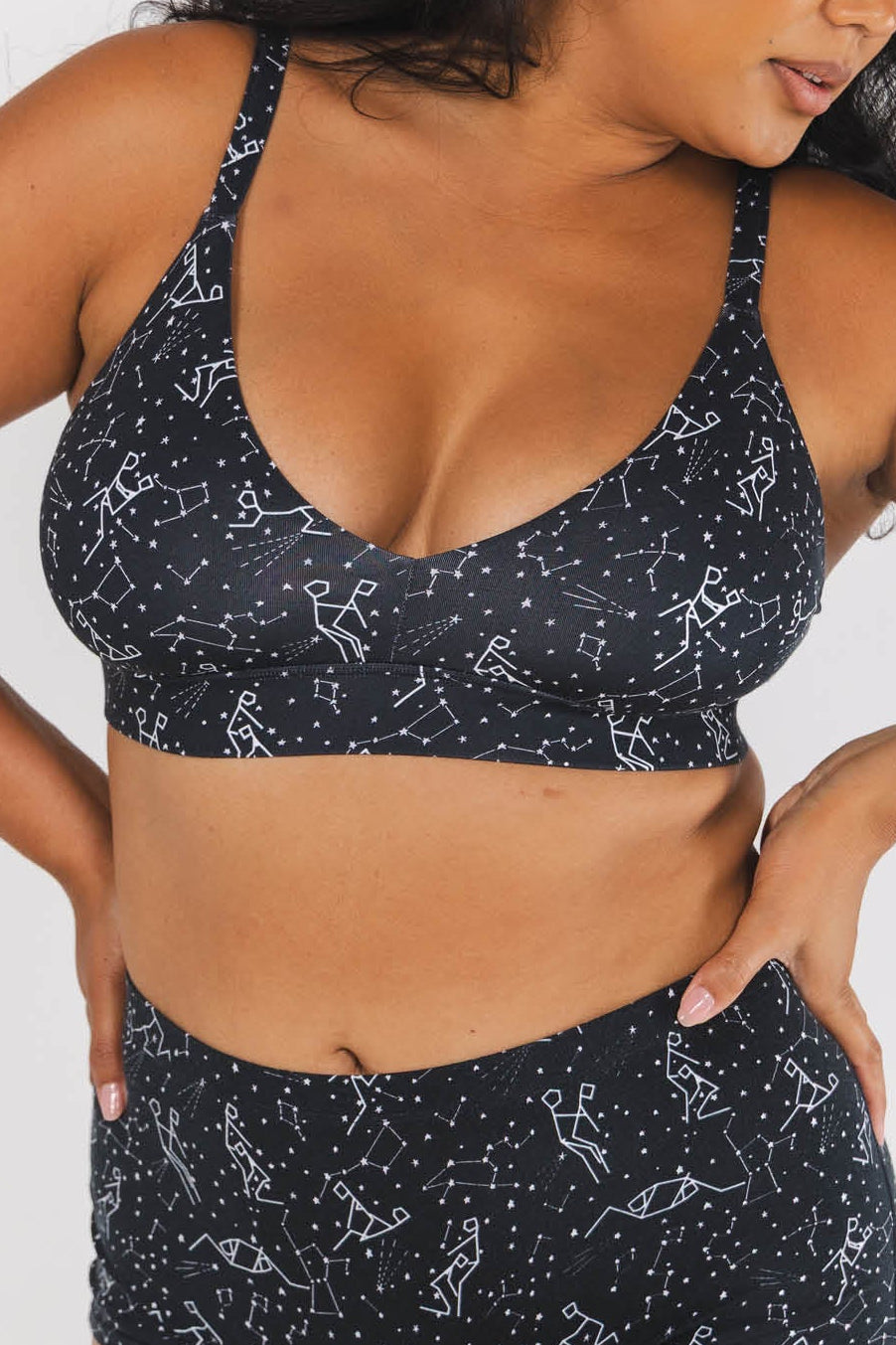 Shinesty The Big Bang glow-in-the-dark constellation Boob Hammock plunge bralette – novelty