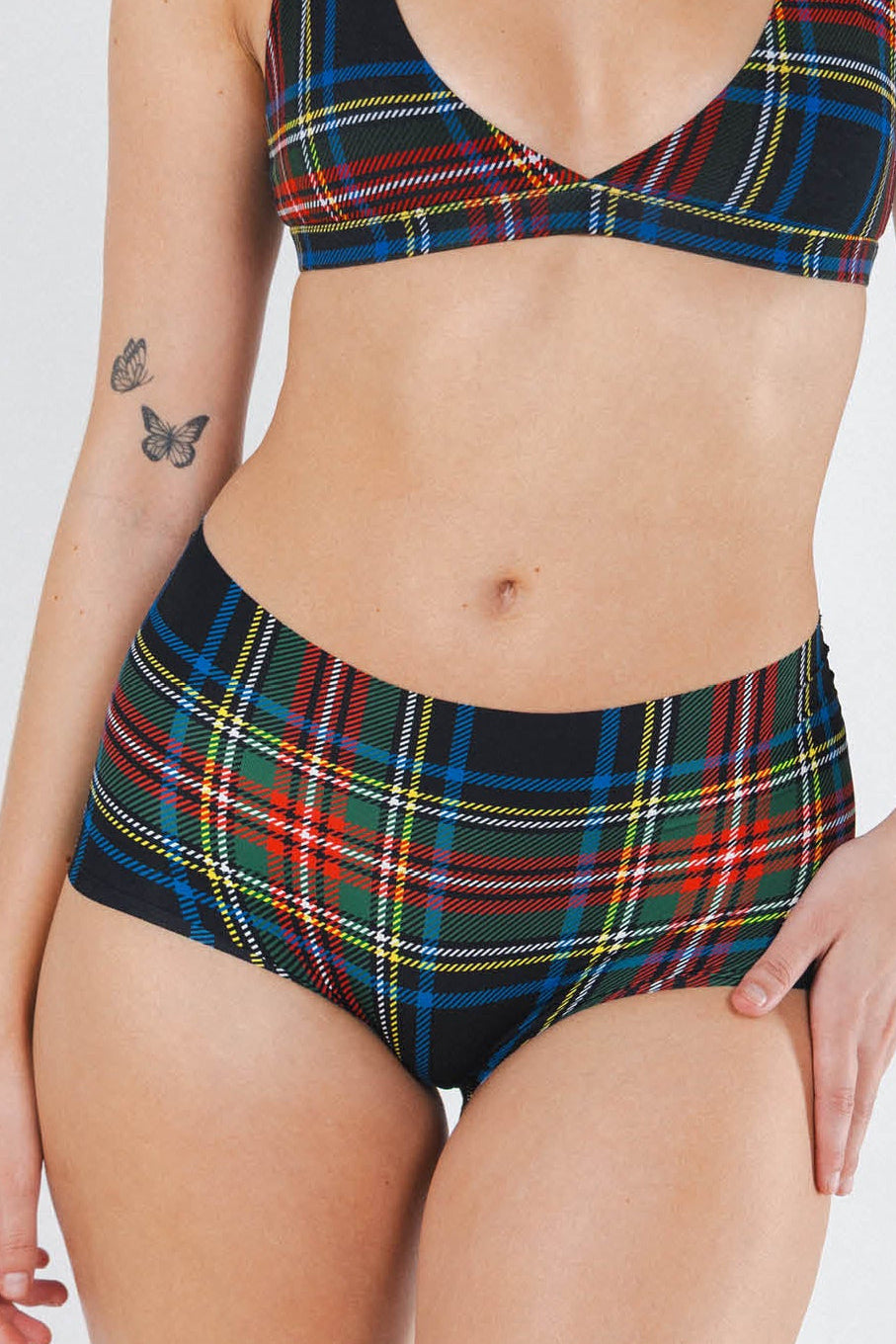 Shinesty The Cappuccino holiday tartan plaid seamless boyshort – festive novelty underwear
