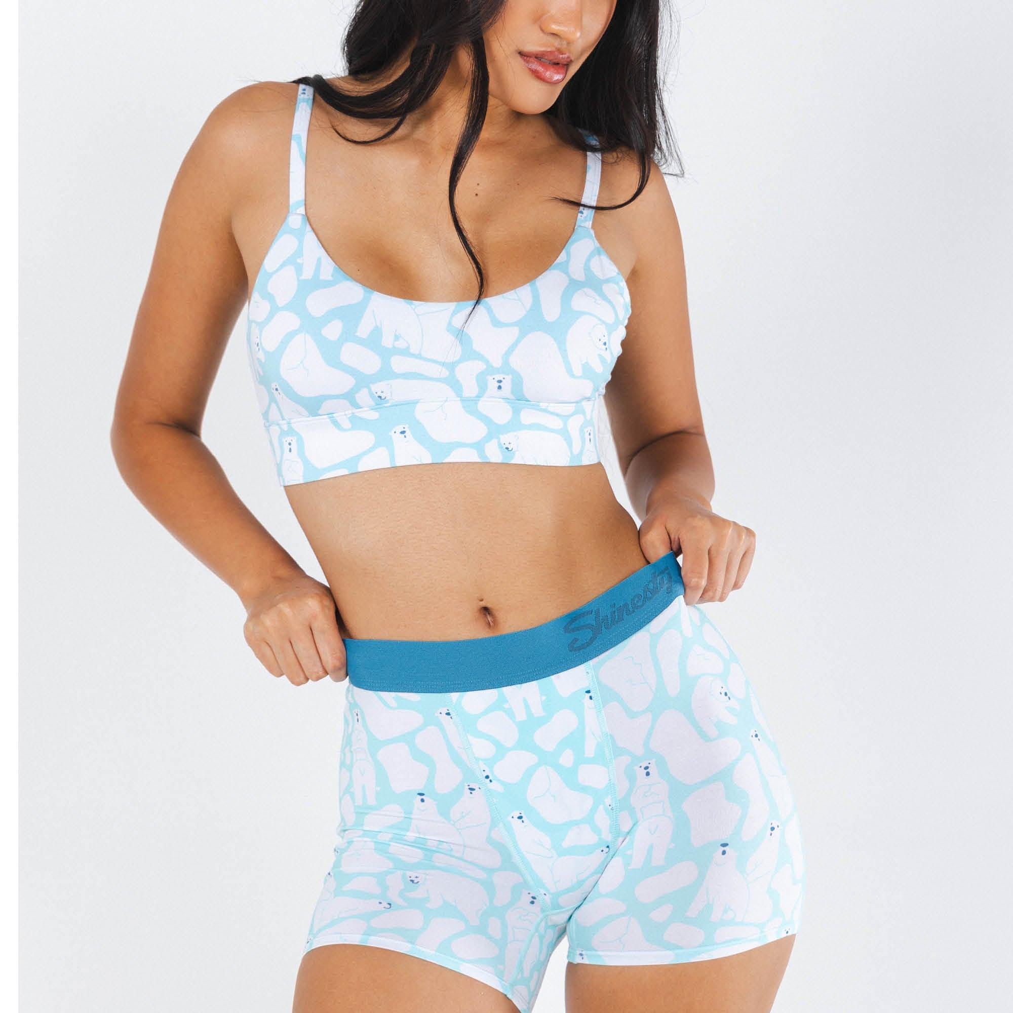 Shinesty The Polar Polka polar bear women's boxers – funny bear novelty lounge underwear