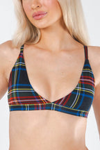Shinesty The Cappuccino holiday tartan plaid Boob Hammock triangle bralette – festive novelty