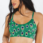 Shinesty The Fancy Feather peacock Boob Hammock scoop bralette – bold jewel tone bralette
