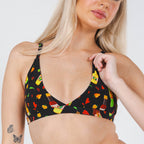 Shinesty The Gotcha Sriracha hot sauce Boob Hammock triangle bralette – funny novelty bralette