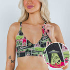 Shinesty The Area 51 retro alien Boob Hammock plunge bralette – funny novelty bralette