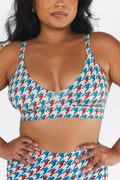 Shinesty The Swanky retro houndstooth Boob Hammock plunge bralette – bold patterned