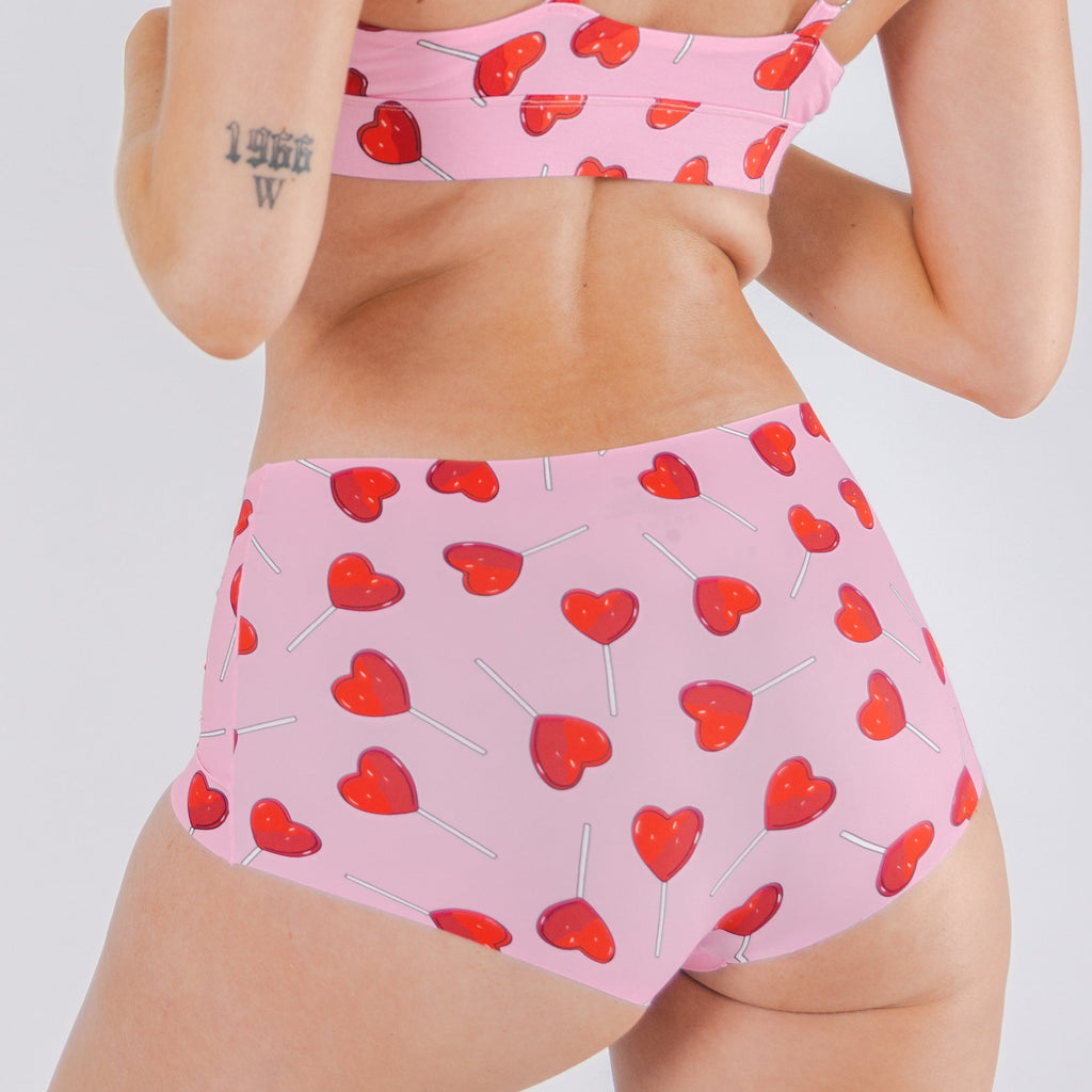 Shinesty The Suckered In heart lollipop seamless boyshort – funny sweet novelty