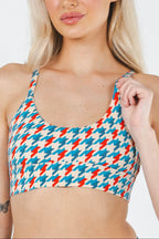 Shinesty The Swanky retro houndstooth Boob Hammock scoop bralette – bold patterned
