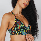 Shinesty The Super Shroom neon mushrooms Boob Hammock plunge bralette – neon novelty