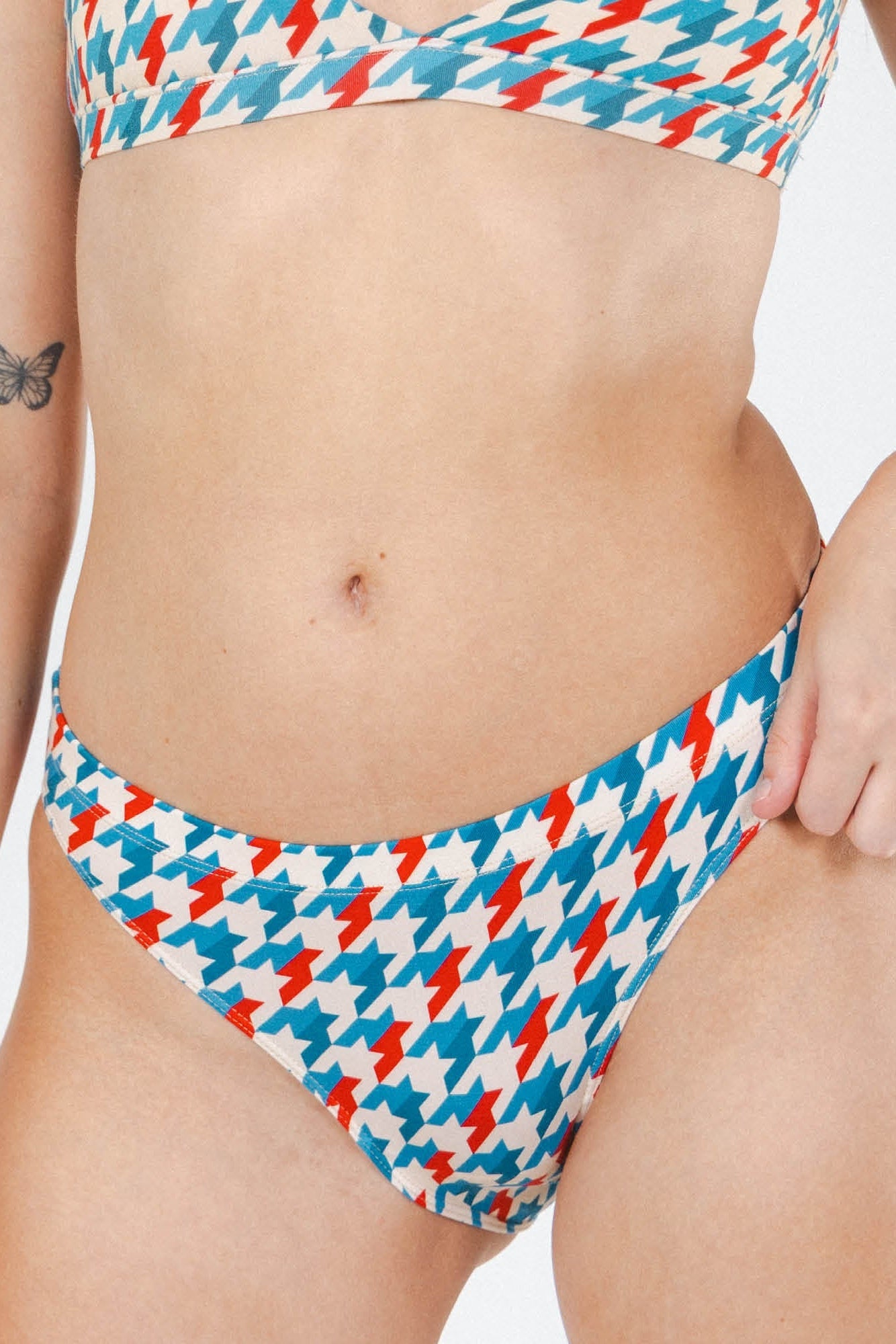 Shinesty The Swanky retro houndstooth modal bikini underwear – bold patterned novelty