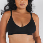 Shinesty The Threat Level Midnight solid black Boob Hammock plunge bralette – everyday bralette