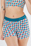 Shinesty The Swanky retro houndstooth women's boxers – bold patterned novelty lounge