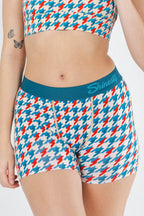 Shinesty The Swanky retro houndstooth women's boxers – bold patterned novelty lounge