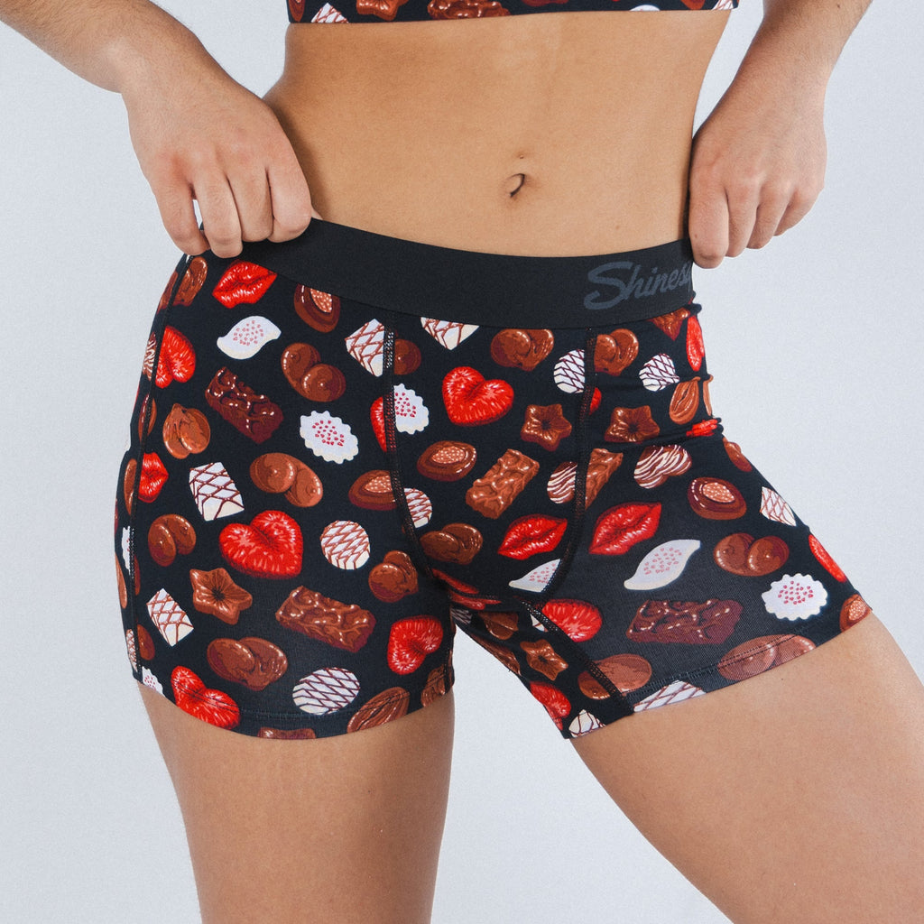 Shinesty The Bonbons naughty chocolates women's boxers – funny Valentine's novelty underwear