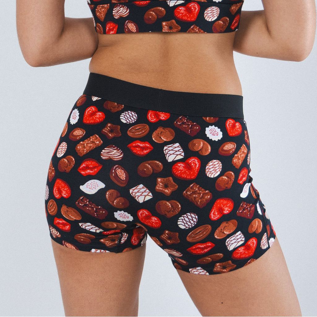 Shinesty The Bonbons naughty chocolates women's boxers – funny Valentine's novelty underwear