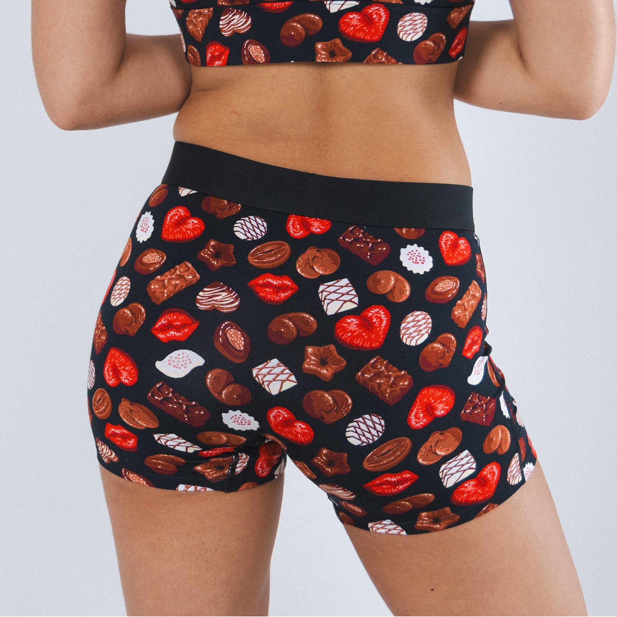 Shinesty The Bonbons naughty chocolates women's boxers – funny Valentine's novelty underwear
