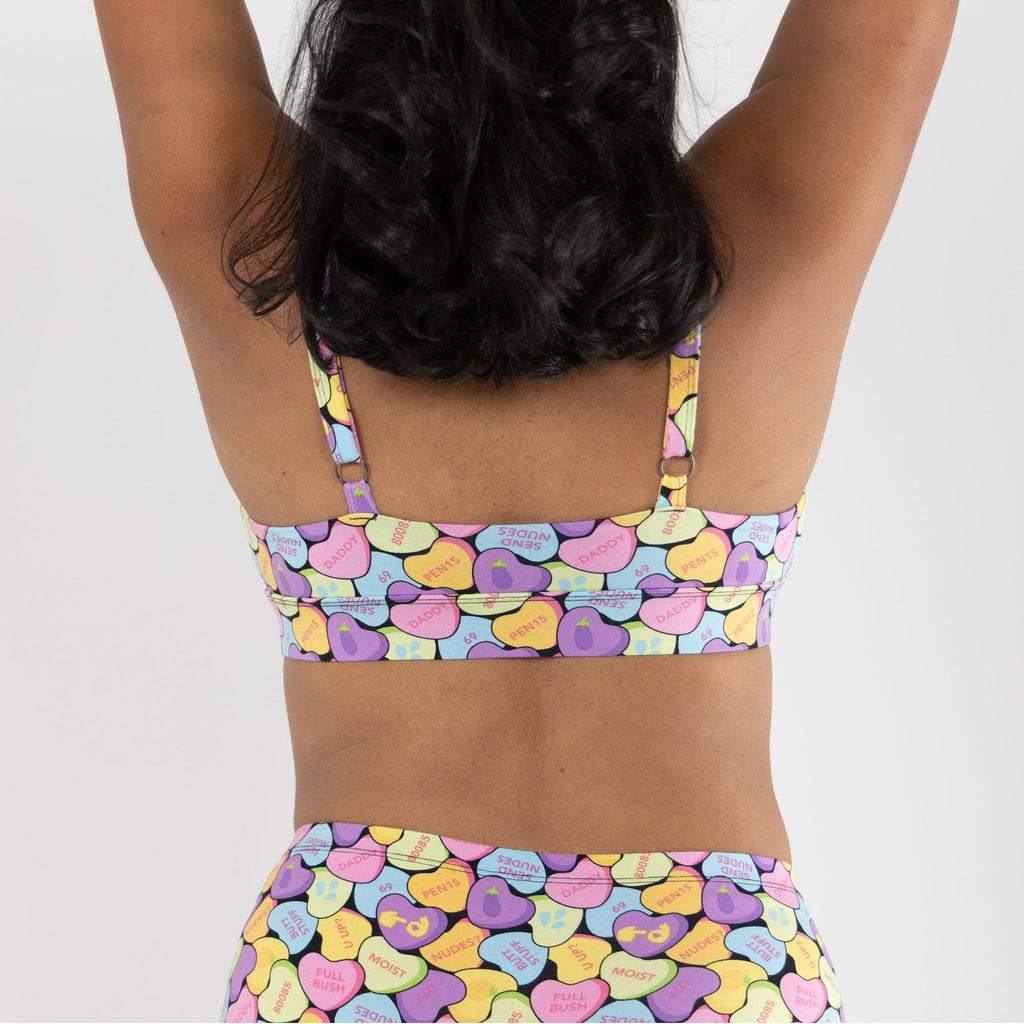 Shinesty The Candy Crush candy hearts Boob Hammock plunge bralette – Valentine's novelty