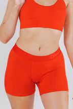 Shinesty The Maraschino flame scarlet red women's boxers – bold red tonal lounge underwear