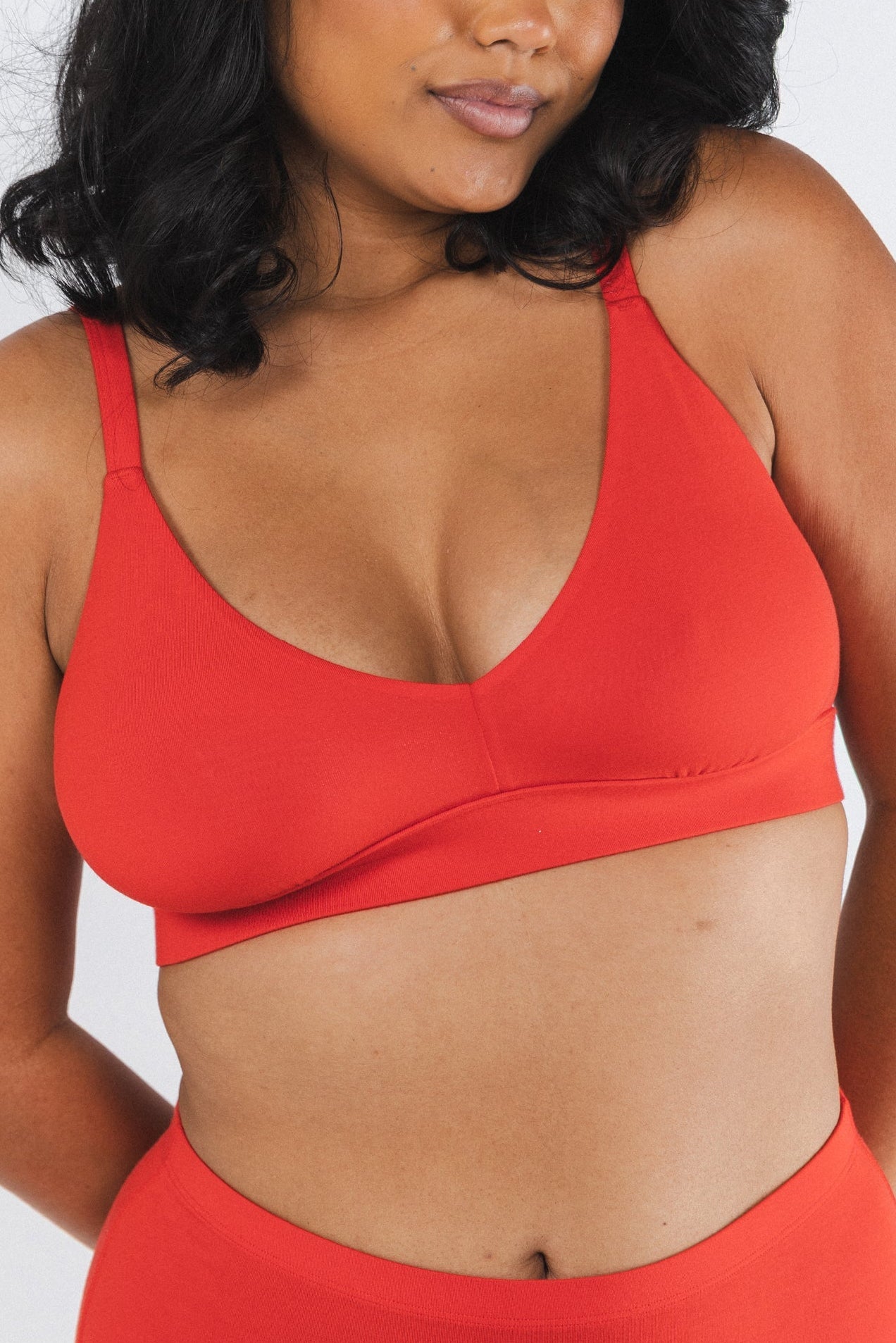 Shinesty The Maraschino flame scarlet red Boob Hammock plunge bralette – bold red bralette