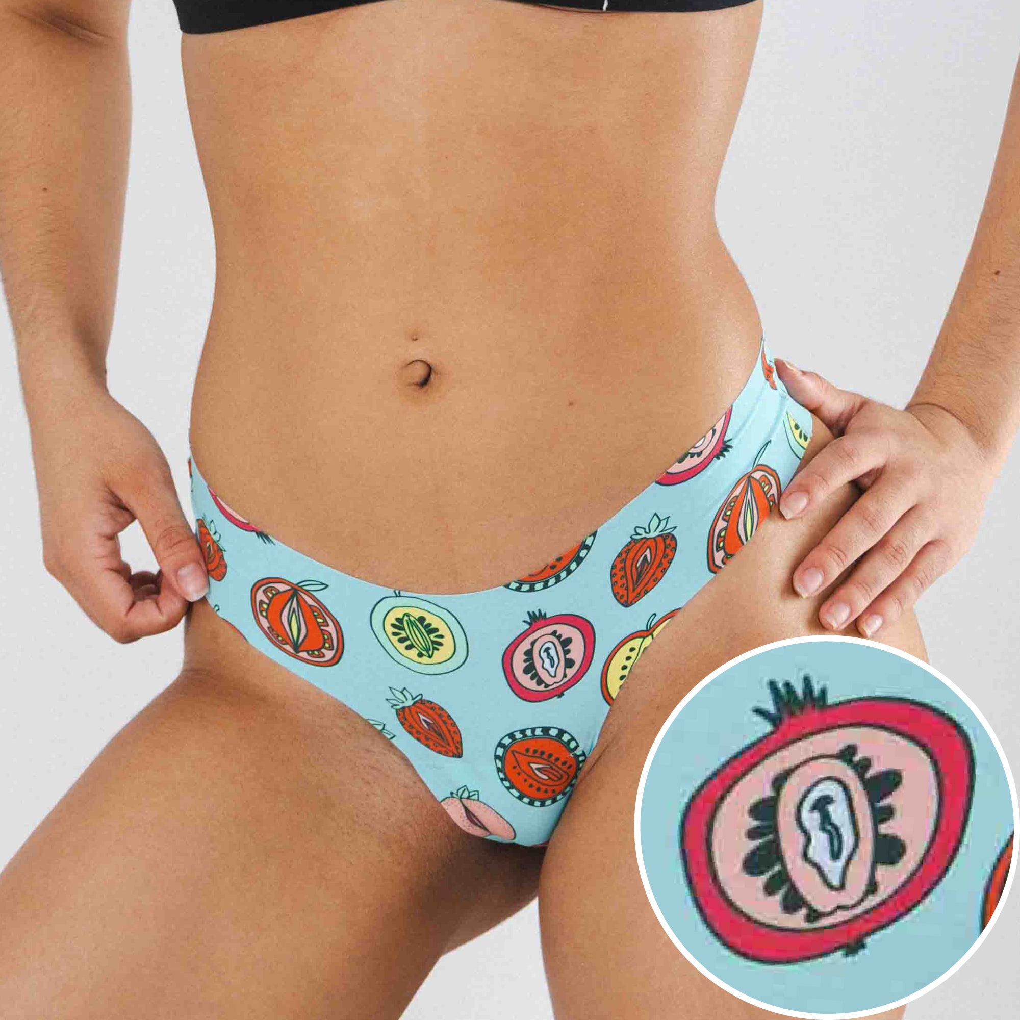 Shinesty The Farmers Market fruit medley seamless thong – colorful fruit novelty underwear