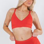 Shinesty The Maraschino flame scarlet red Boob Hammock plunge bralette – bold red bralette