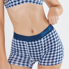 Shinesty The Mad For Plaid navy gingham women's boxers – classic plaid novelty underwear