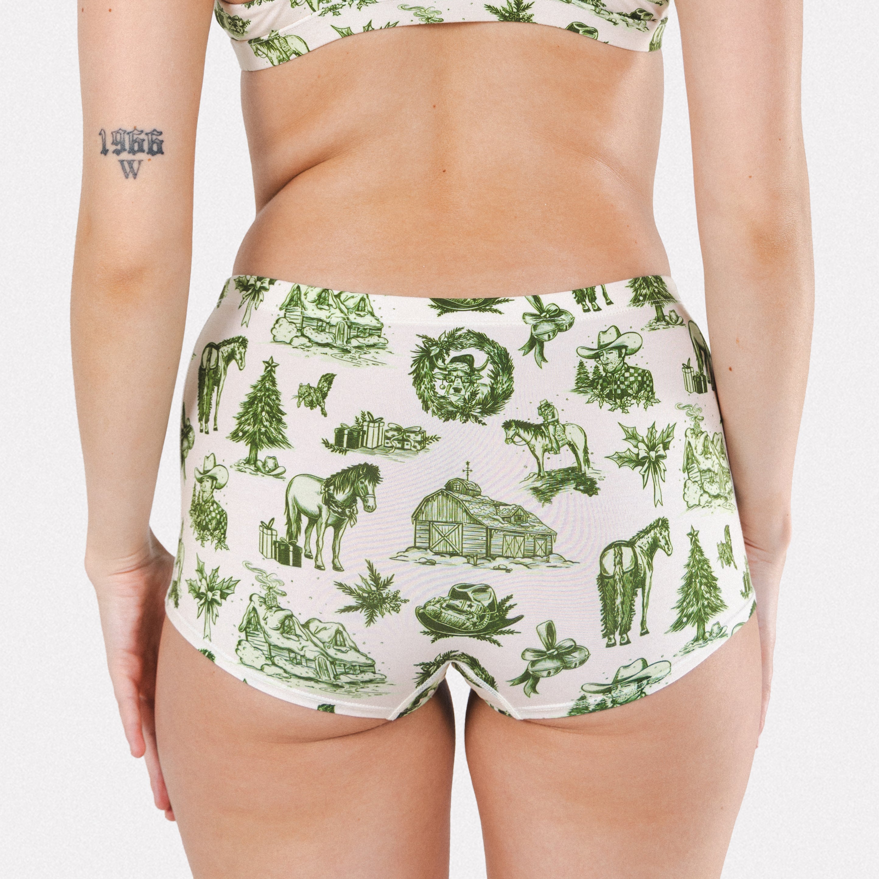 Shinesty The Western Wonderland western toile modal boyshort underwear – holiday novelty