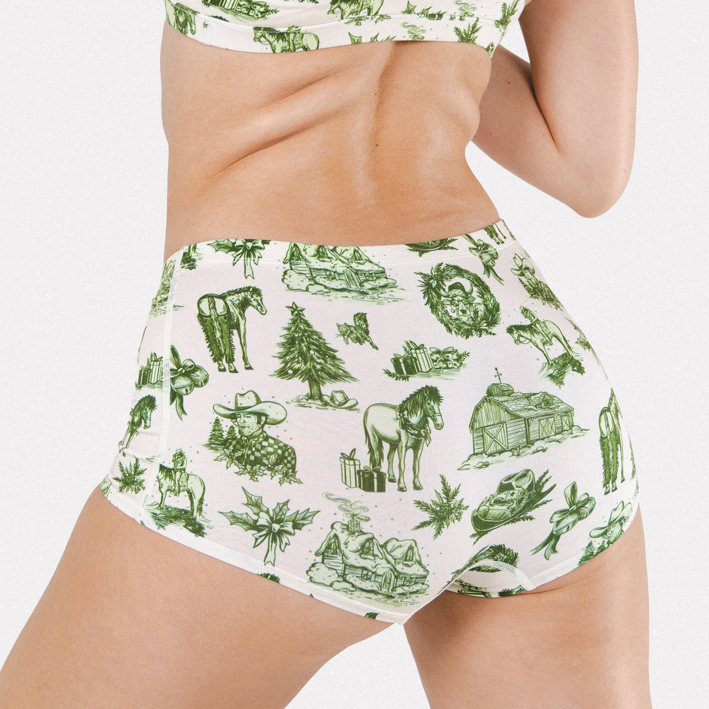 Shinesty The Western Wonderland western toile modal boyshort underwear – holiday novelty