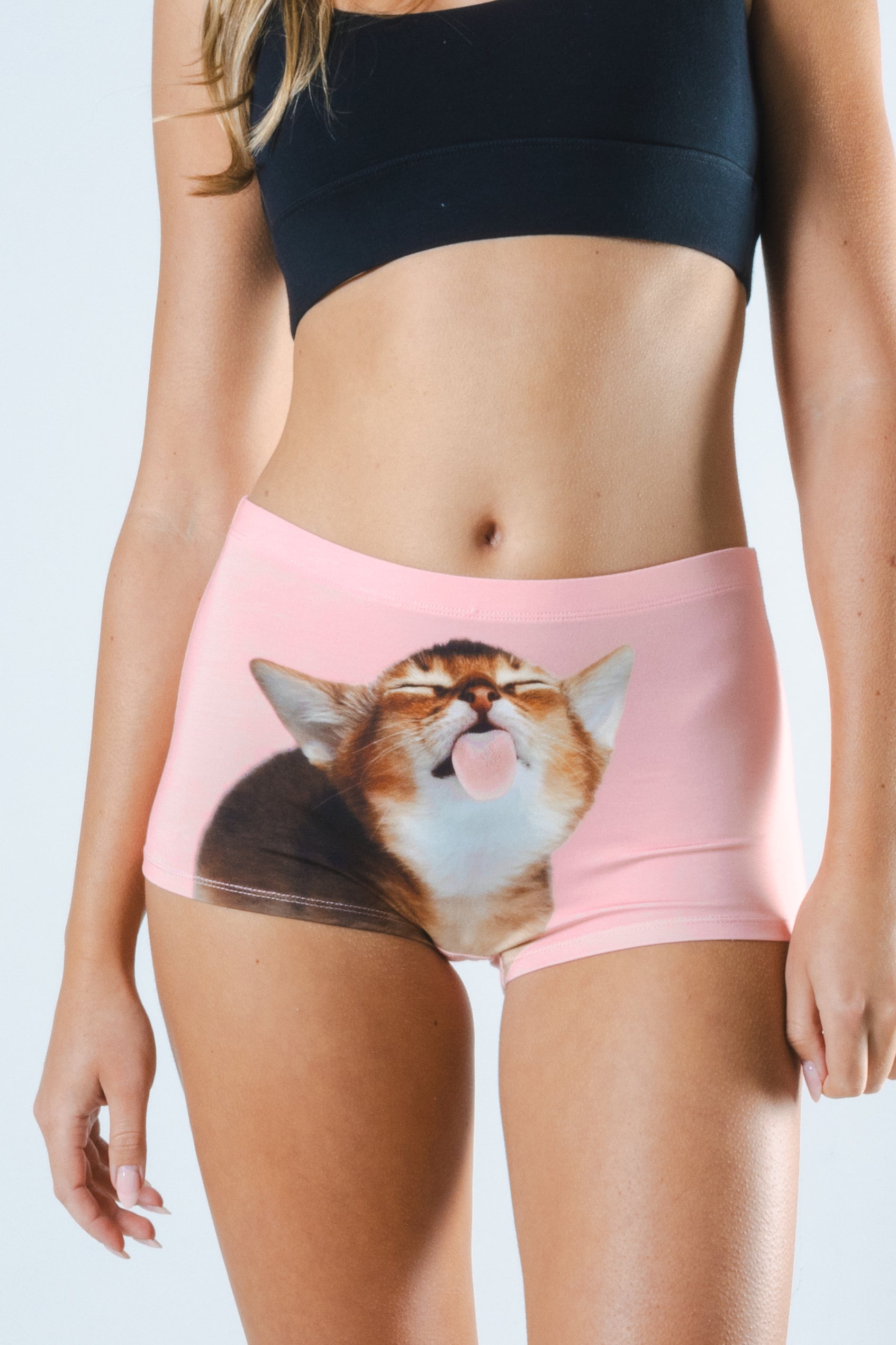 Shinesty The Right Meow kitten modal boyshort underwear – funny cat print novelty underwear