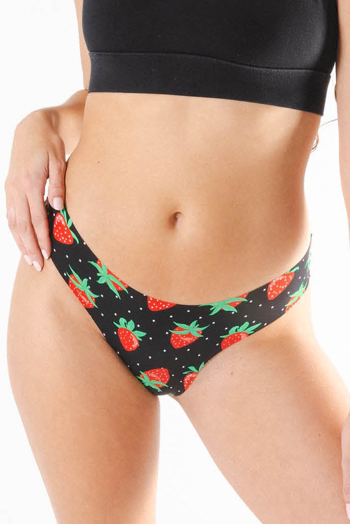 Shinesty The Berries and Cream strawberry seamless thong – sweet berry novelty underwear