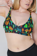 Shinesty The Super Shroom neon mushrooms Boob Hammock plunge bralette – neon novelty